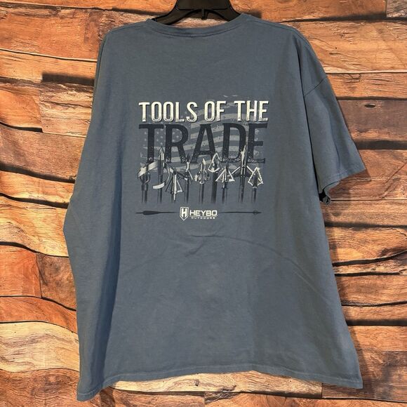 Heybo Outdoors T-Shirt XXXL Blue Tools Of The Trade Short Sleeve Outdoors Logo - Picture 1 of 7